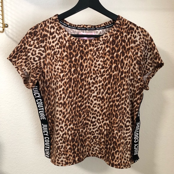 Juicy Couture Leopard w/ Black & White Logo down the sides Top Small - Picture 1 of 14